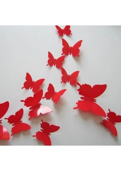 Açık Kırmızı Tarzı Sıcak Satış 3D Kelebek Duvar Çıkartmasıbig + 6small Pvc 3D Kelebek Duvar Sticker Ev Dekorasyonu Için (Yurt Dışından)