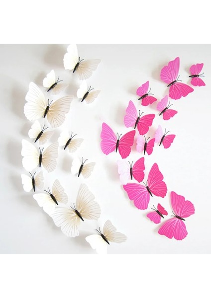 Açık Kırmızı Tarzı Sıcak Satış 3D Kelebek Duvar Çıkartmasıbig + 6small Pvc 3D Kelebek Duvar Sticker Ev Dekorasyonu Için (Yurt Dışından)