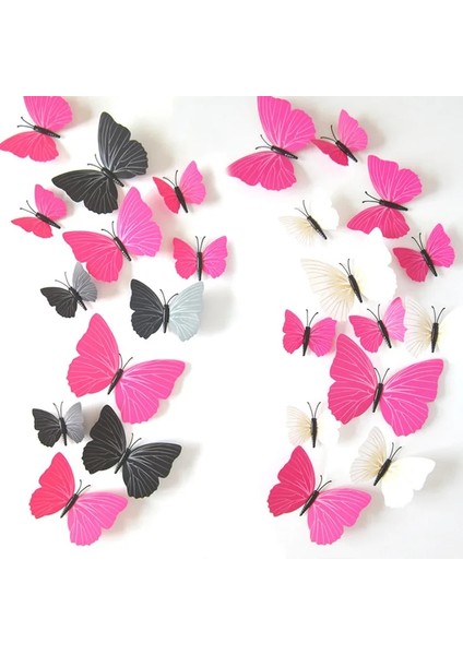 Açık Kırmızı Tarzı Sıcak Satış 3D Kelebek Duvar Çıkartmasıbig + 6small Pvc 3D Kelebek Duvar Sticker Ev Dekorasyonu Için (Yurt Dışından)
