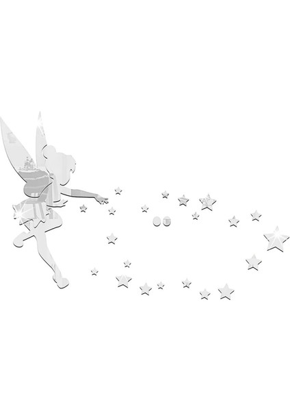 Gümüş Tarzı Peri Duvar Aynası Akrilik Aynalı Dekoratif Tinker Bell Duvar Çıkartmaları Ev Dekorasyon (Yurt Dışından) fiyatları