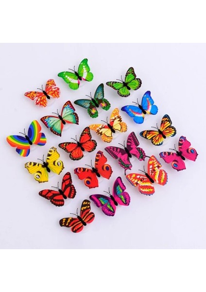 1 Adet-Rastgele Stil Aydınlık LED Işık Renkli LED Gece Işıkları Kelebek Şekli Duvar Macunu Ev Dekor Dekoratif Lamba 3D Kelebek Duvar Sticker (Yurt Dışından)