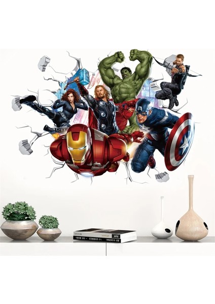 No.17 Tarzı Karikatür Örümcek Adam Avenger Duvar Çıkartmaları Çocuk Odası Çocuk Yatak Odası Dekoru Ev Siyah Panter Film Duvar Boys Odası Dekor (Yurt Dışından) fiyatları