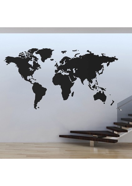 Siyah Stil 57X104CM Modern Ev Dekor Dünya Haritası Duvar Sticker Vinil Iç Tasarım Yatak Odası Oturma Odası Dünya Haritası Duvar Çıkartması Çıkarılabilir (Yurt Dışından) fiyatları