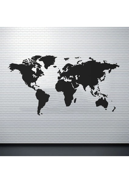 Siyah Stil 57X104CM Modern Ev Dekor Dünya Haritası Duvar Sticker Vinil Iç Tasarım Yatak Odası Oturma Odası Dünya Haritası Duvar Çıkartması Çıkarılabilir (Yurt Dışından) modelleri