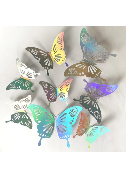 E Tarzı Kelebek Ayna Duvar Sticker 3D Suncatcher Çıkartması Duvar Sanatı Çıkarılabilir Düğün Dekorasyon Çocuk Odası Buzdolabı Etiket (Yurt Dışından)