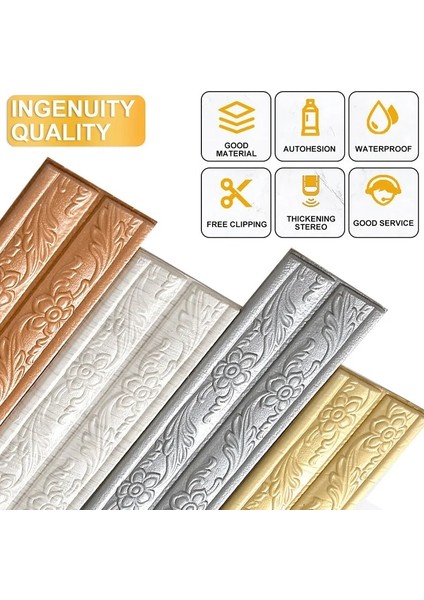 No.5 Tarzı Yenı 3D Köpük Duvar Kenar Şerit Çıkartmalar Kendinden Yapışkanlı Su Geçirmez Süpürgelik Köşe Bel Hattı Etiket Duvar Trim Hattı Süpürgelik Sınır (Yurt Dışından)