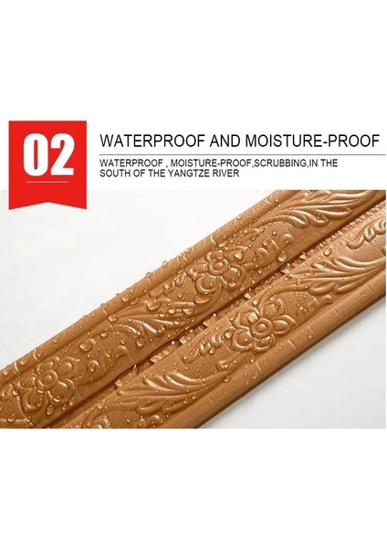 No.5 Tarzı Yenı 3D Köpük Duvar Kenar Şerit Çıkartmalar Kendinden Yapışkanlı Su Geçirmez Süpürgelik Köşe Bel Hattı Etiket Duvar Trim Hattı Süpürgelik Sınır (Yurt Dışından)