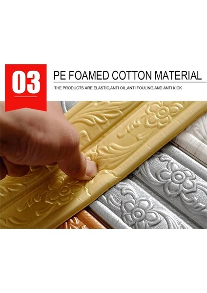 No.5 Tarzı Yenı 3D Köpük Duvar Kenar Şerit Çıkartmalar Kendinden Yapışkanlı Su Geçirmez Süpürgelik Köşe Bel Hattı Etiket Duvar Trim Hattı Süpürgelik Sınır (Yurt Dışından)