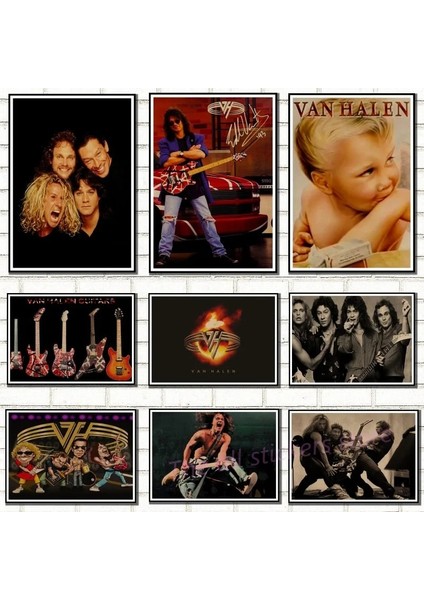 No.1 Stili 42X30 Van Halen Posterler. Retro-Rock Grubu Posteri Duvar Kağıdı Ev Dekoratif Ağır Metal Rock Kraft Kağıt Poster Duvar Sticker (Yurt Dışından) fiyatları