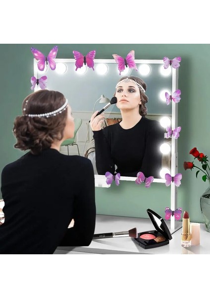 Mor Tarzı 12 Adet Karanlıkta Glow 3D Kelebek Duvar Çıkartmaları Kelebek Çıkartmaları Çocuklar Için Yatak Odası Kreş Oturma Odası Aydınlık Ev Bahçe (Yurt Dışından)