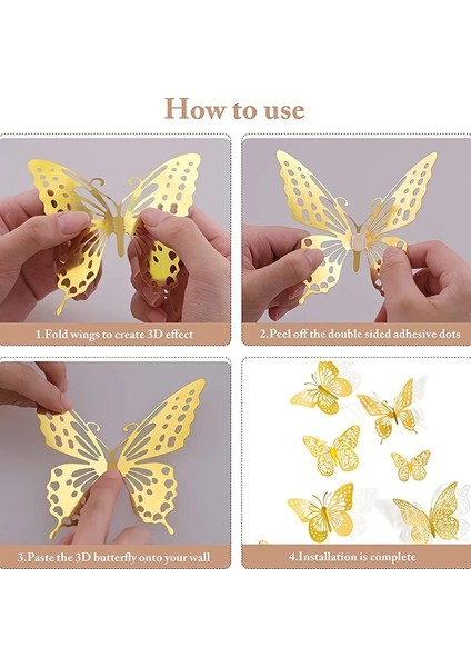 Gümüş-C Stili 3D Kelebek Duvar Süslemeleri Doğum Günü Süslemeleri Parti Pasta Süslemeleri Çıkarılabilir Duvar Çıkartmaları Oda Süslemeleri (Yurt Dışından) indirimleri