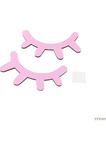 Pembe Tarzı 1 Çift 3D Duvar Çıkartmaları Çocuk Odaları Için Duvar Dekor Kirpik Kapalı Göz Ahşap Duvar Çıkartması Duvar Kağıdı Ev Dekorasyon (Yurt Dışından)