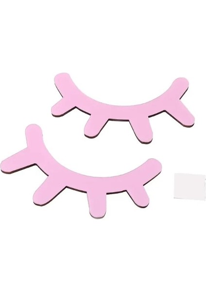 Pembe Tarzı 1 Çift 3D Duvar Çıkartmaları Çocuk Odaları Için Duvar Dekor Kirpik Kapalı Göz Ahşap Duvar Çıkartması Duvar Kağıdı Ev Dekorasyon (Yurt Dışından)
