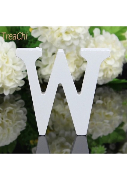W Tarzı Ev Dekor Dekorasyon Kalın Ahşap Ahşap Beyaz Harfler Alfabe Düğün Doğum Günü 8cmx1.2cm (Yurt Dışından)