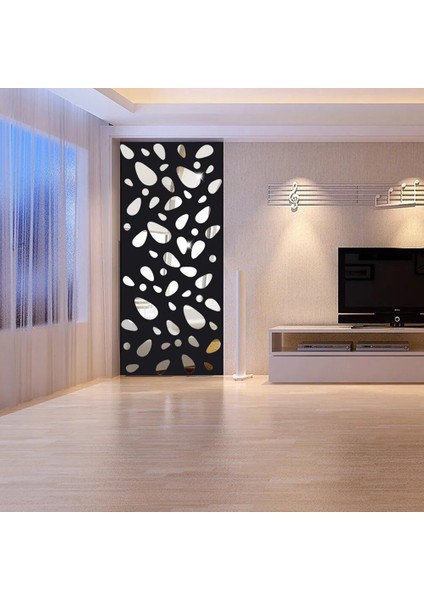 Altın Tarzı D Ayna Duvar Sticker Çakıl Taş Şekli Ayna Duvar Duvar Çıkartması Oturma Odası Yatak Odası Tv Arka Plan Sanat Dıy Ev Dekor Için (Yurt Dışından) modelleri