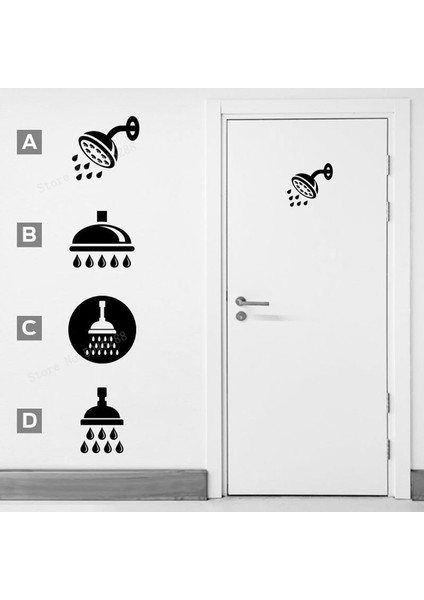 LL1075-3 Tarzı Beyaz Duş Başlığı Işareti Etiket Banyo Duş Duvar Çıkartması Banyo Kabarcıklar Çıkartmalar Çocuk Odası Bebek Odası Ev Dekor Sanat Çıkartmaları LL1075 (Yurt Dışından) fiyatları