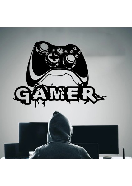 Beyaz Stil 56CMGENIŞLIKX40CMYÜKSEKLIK Büyük Graffiti Video Oyunu Joystick Duvar Çıkartması Oyun Odası Oyun Bölgesi Xbox Oyun Duvar Sticker Yatak Odası Vinil Ev Dekor (Yurt Dışından) fiyatları