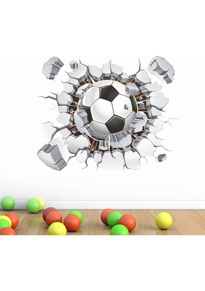 No.10 Stili 3D Futbol Futbol Duvar Çıkartmaları Çocuk Odaları Için Çocuk Yatak Odası Duvar Çıkartmaları Erkek Odası Dekorasyon Hediye (Yurt Dışından) modelleri