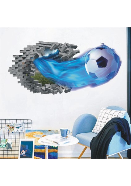 No.10 Stili 3D Futbol Futbol Duvar Çıkartmaları Çocuk Odaları Için Çocuk Yatak Odası Duvar Çıkartmaları Erkek Odası Dekorasyon Hediye (Yurt Dışından) indirimleri