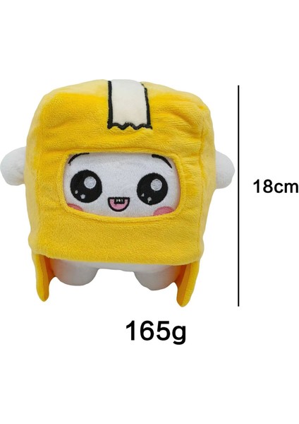 Lankybox Karton Heykelcik Peluş Oyuncak Kedi Taş Yastığa Dönüştürülmüş Beyaz Oturma Pozisyonu (Yurt Dışından)