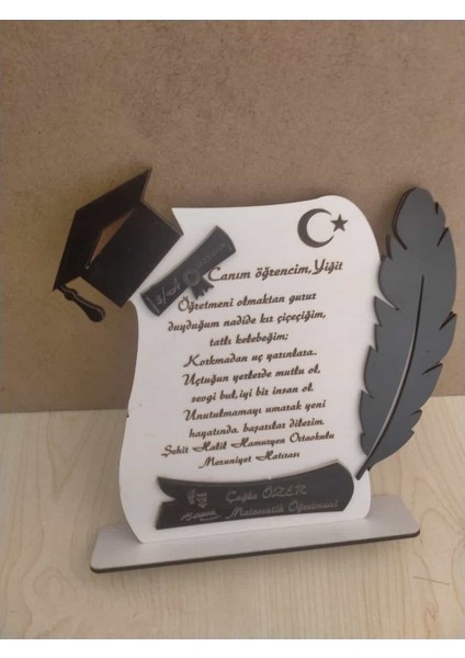 Mezuniyet Hatırası (Plaket) Kişiye Özel Isim Yazılı 5 adet Gönderilecektir. fiyatları
