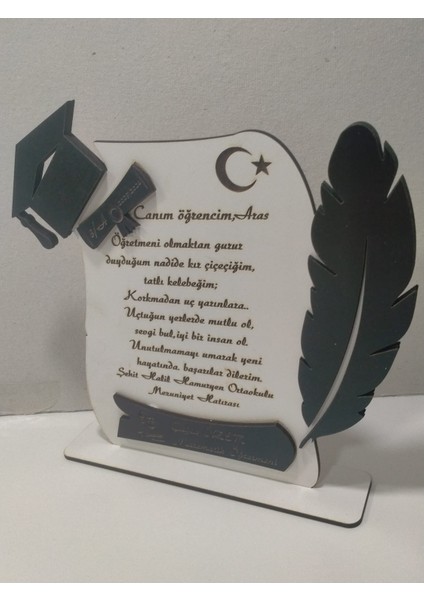Mezuniyet Hatırası (Plaket) Kişiye Özel Isim Yazılı 5 adet Gönderilecektir. modelleri