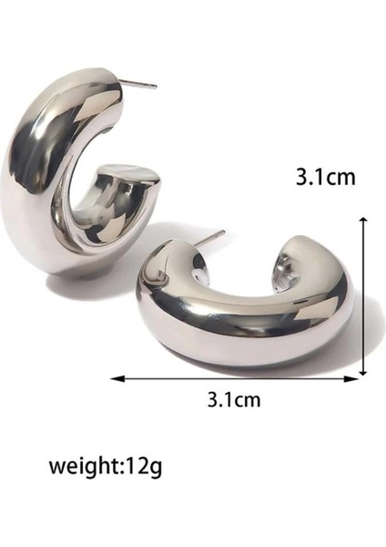 Kalın Boru Halka Küpe 30MM Altın Kaplama