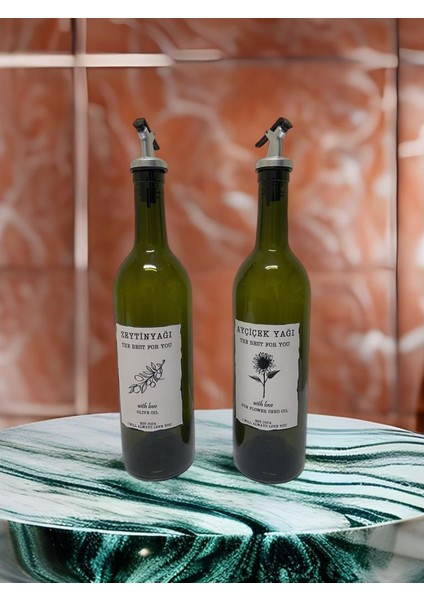 Damlatmaz Sızdırmaz Yağdanlık 2 ADETX750 ml Koyu Renkli Yağ Şişesi