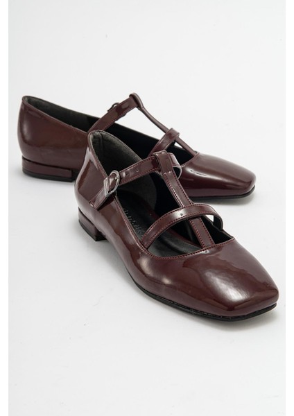 FESTA Bordo Rugan Tokalı Casual Babet Kadın