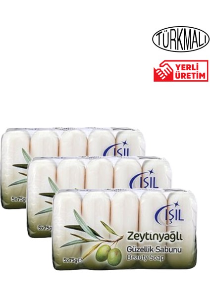 Güzellik Sabunu 3 Paket (5X75 gr ) Zeytinyağlı