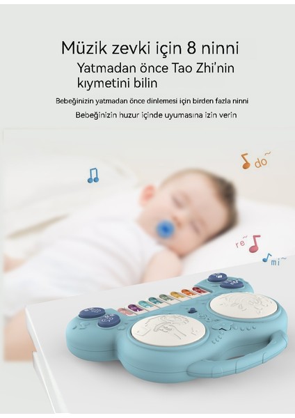 Çocuk Elektronik Klavyesi, Elektrikli El Çırpma Davulu, Bebek Için Çok Fonksiyonlu Piyano Çift Davulu, Eğlenceli Erken Eğitim Oyuncağı (Yurt Dışından)