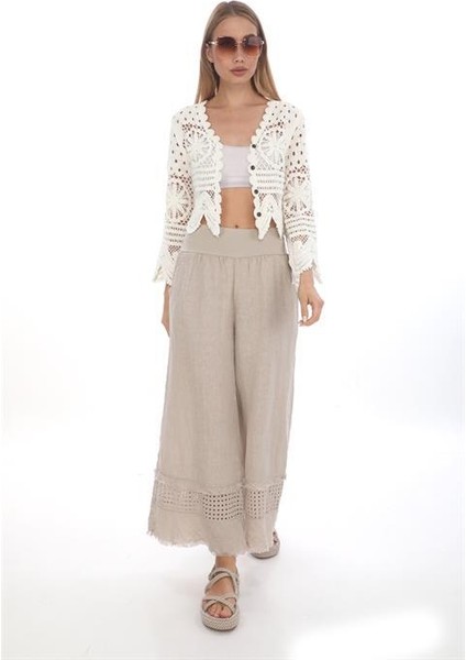 Italyan Fisto Detaylı Keten Pantolon fiyatları