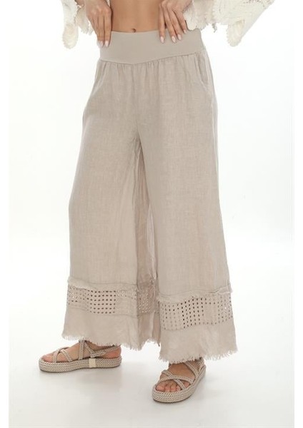 Italyan Fisto Detaylı Keten Pantolon modelleri