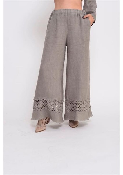 Italyan Fisto Detaylı Keten Pantolon fiyatları