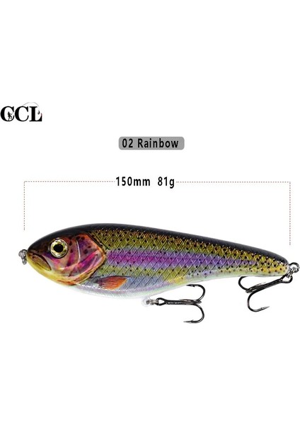JKB15002 Stili 15 cm 81G Büyük Oyun Jerkbait Yavaş Batan Vıb Balıkçılık Topmouth Culter Opsariichthys Bidens Için Pike Muskies Wobblers Cezbeder (Yurt Dışından)