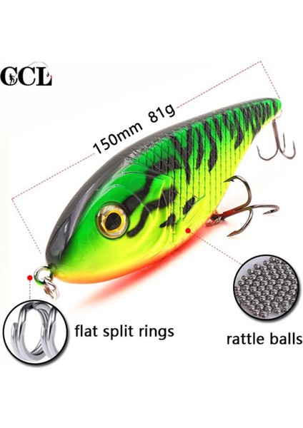 JKB15002 Stili 15 cm 81G Büyük Oyun Jerkbait Yavaş Batan Vıb Balıkçılık Topmouth Culter Opsariichthys Bidens Için Pike Muskies Wobblers Cezbeder (Yurt Dışından) fırsatları