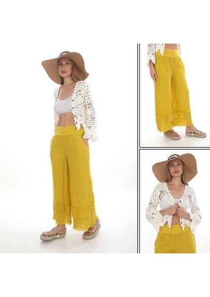 Italyan Fisto Detaylı Keten Pantolon indirimleri