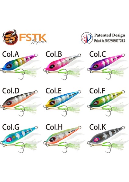 Colork Stili 80G Fstk Patent Deniz Balıkçılığı Yavaş Adım Jig 30G40G60G80G Orfoz Öldürücü Metal Jig Dart Jig Kaşık Yapay Yem Jig Balıkçılık Cazibesi (Yurt Dışından)