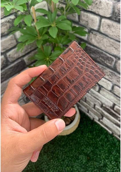 Taba Croco Deri Mini Kredi Kartlık