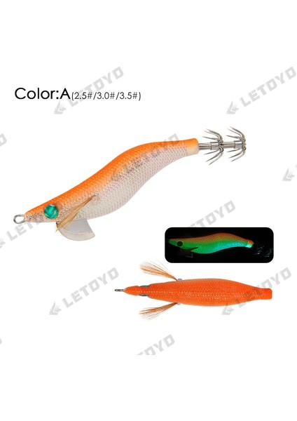 Bir Stil No.3.5 Boyutu Letoyo 2.5 #3.0 #3.5 # Egi Aydınlık Kalamar Jig Batan Glow Deniz Balıkçılığı Lures Mürekkepbalığı Ahtapot Egı Sutte R Için Yapay Yemler (Yurt Dışından)