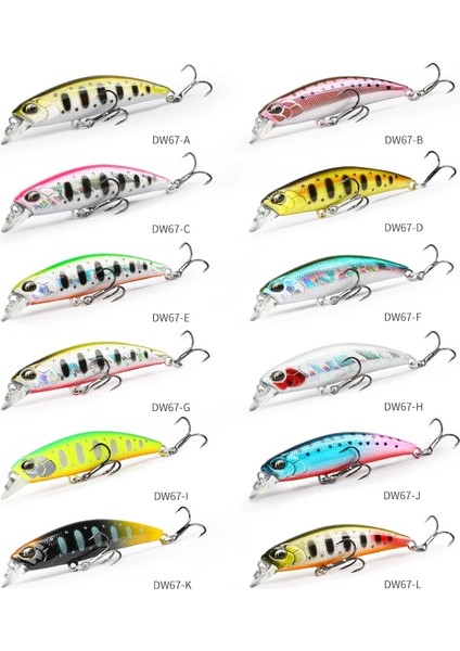DW67-J Stili Tsurınoya Kral Minnow Balıkçılık Cazibesi Dwg Yapay Sert Yem Pike Bas Alabalık Jerkbait Nehir Wobbler Crankbait (Yurt Dışından)