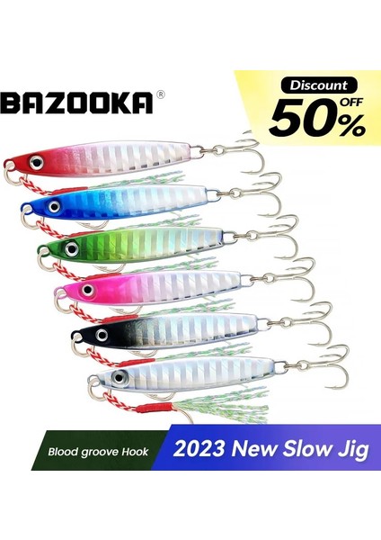 IMAB0004 Stili 21G Bazuka Metal Yavaş Jig Balıkçılık Cazibesi Sert Yapay Biyonik Yem Döküm Jig Kaşık Tekne Baskı Lazer Ton Balığı Bas Jig Kış (Yurt Dışından) fiyatları