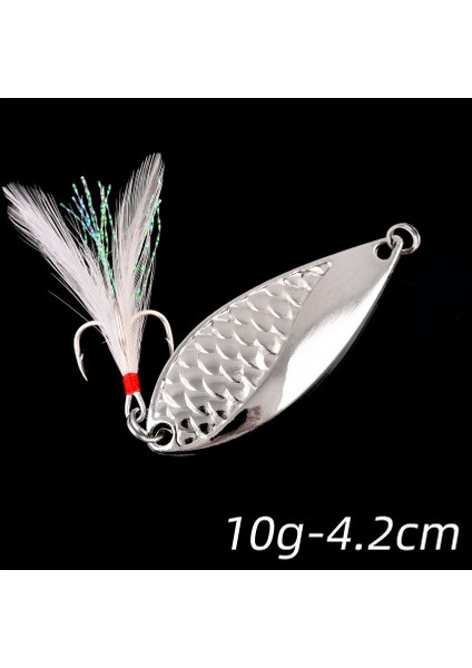 10 Gümüş Kanca Stili Ake Sert Kaşık Cazibesi Metal Payetler Yemler Tiz Kanca Tüy Balıkçılık Lures Altın Gümüş 3.5gggggg (Yurt Dışından)