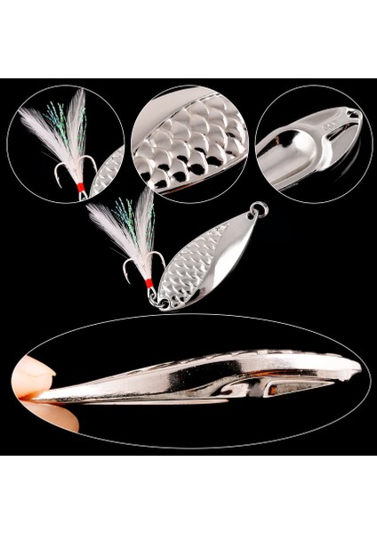 10 Gümüş Kanca Stili Ake Sert Kaşık Cazibesi Metal Payetler Yemler Tiz Kanca Tüy Balıkçılık Lures Altın Gümüş 3.5gggggg (Yurt Dışından) indirimleri