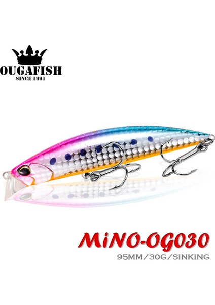J Tarzı 30GX9.5CM Minnow Balıkçılık Cazibesi 30G Jerkbait Batan Tam Su Pesca Accesorios Mar Sazan Balık Leurre Isca Yapay Angeln Ekipmanları (Yurt Dışından)