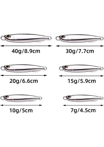 Kancalı B5 Tarzı Oon Metal Jigs Gümüş Balıkçılık Lures Kancalar ile 7g 10G 15G 20G 30G 40G Elektroliz Balıkçılık Lures Yem Uskumru Bas (Yurt Dışından)