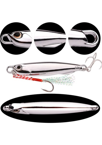 Kancalı B5 Tarzı Oon Metal Jigs Gümüş Balıkçılık Lures Kancalar ile 7g 10G 15G 20G 30G 40G Elektroliz Balıkçılık Lures Yem Uskumru Bas (Yurt Dışından)