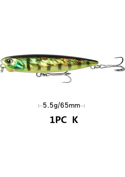 K Tarzı 6.5 cm 5.5g Balıkçılık Cazibesi Kalem Wobbler Cazibesi Sığ Yüzen REALISPENCIL65 Jerkbait Zigzag Swimbait Yapay Yem Bas Yem (Yurt Dışından)