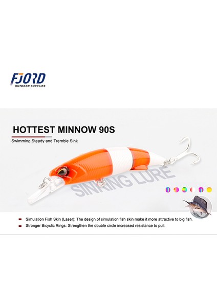 Renk-5 Tarzı 40G Fjord G 50G Sert Balıkçılık Cazibesi Batan Minnow Krank Yem Profesyonel Li Yapay Yem Olta Takımı (Yurt Dışından)