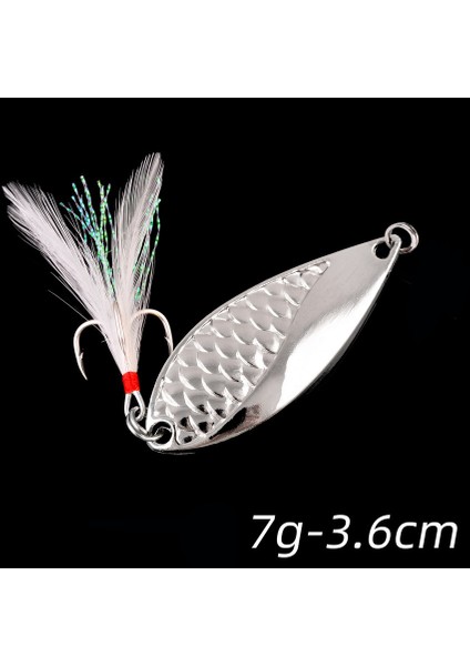 7-Gümüş Kanca Stili Ake Sert Kaşık Cazibesi Metal Payetler Yemler Tiz Kanca Tüy Balıkçılık Lures Altın Gümüş 3.5gggggg (Yurt Dışından)